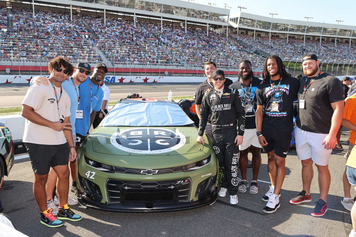 Members of the Panthers joined Dillon at a race in Charlotte. 